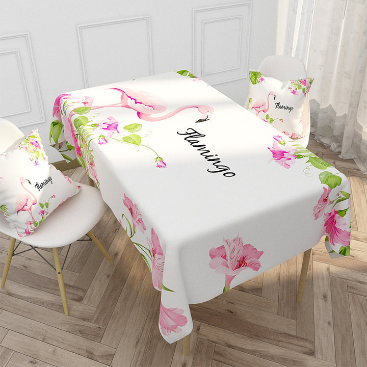 Floral bedrucktes Tischdecken- und Kissenbezug-Set