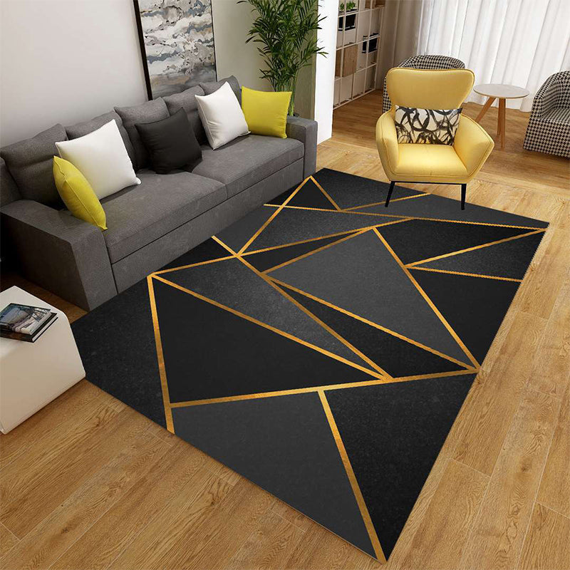 Minimalist 3D Geometrischer Teppich Mehrfarbiger Polypropylen Bereichsteppich Haustierfreundlich Rutschfest Maschinenwaschbarer Teppich für Große Räume