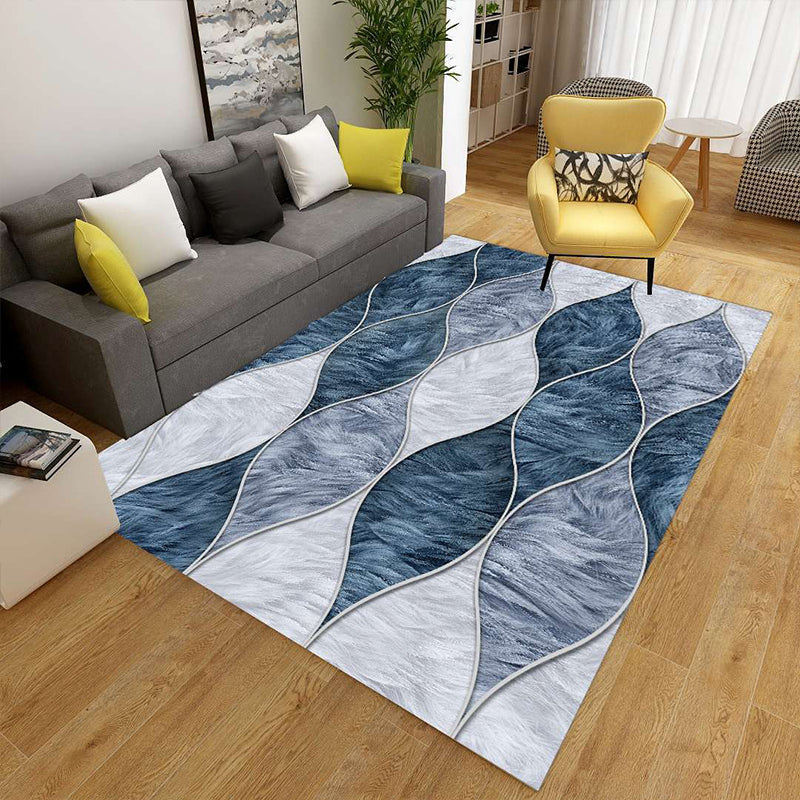 Minimalist 3D Geometrischer Teppich Mehrfarbiger Polypropylen Bereichsteppich Haustierfreundlich Rutschfest Maschinenwaschbarer Teppich für Große Räume