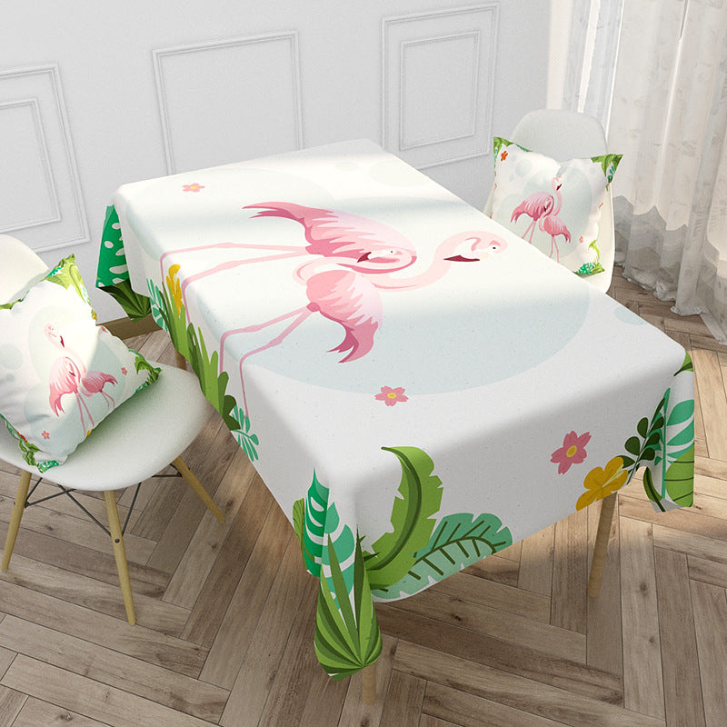 Floral bedrucktes Tischdecken- und Kissenbezug-Set