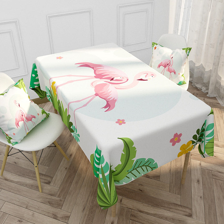Floral bedrucktes Tischdecken- und Kissenbezug-Set