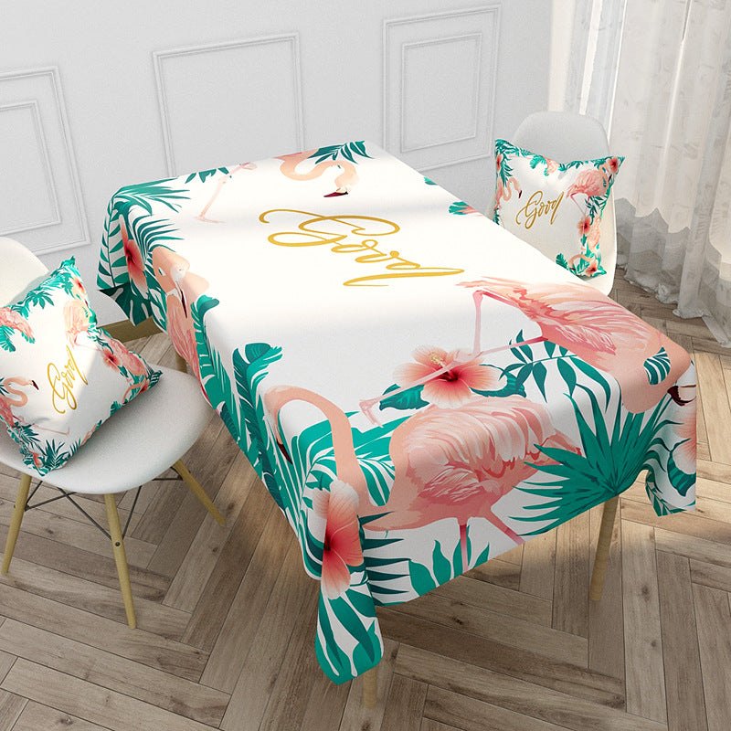 Floral bedrucktes Tischdecken- und Kissenbezug-Set