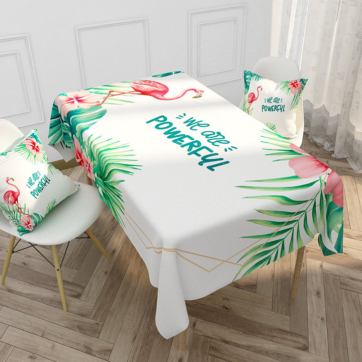 Floral bedrucktes Tischdecken- und Kissenbezug-Set
