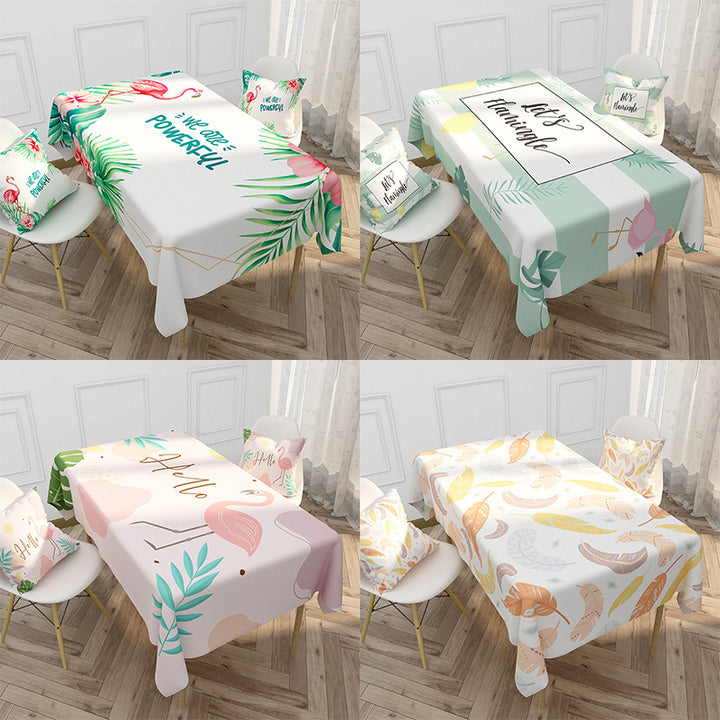 Floral bedrucktes Tischdecken- und Kissenbezug-Set