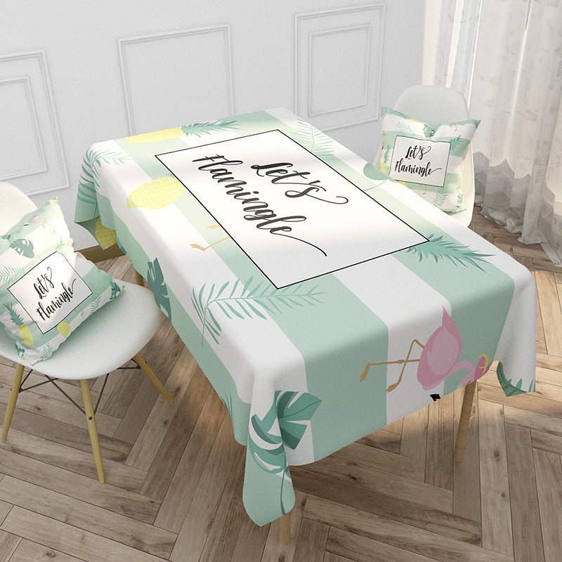 Floral bedrucktes Tischdecken- und Kissenbezug-Set