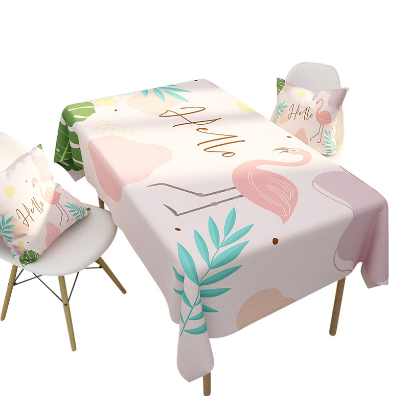 Floral bedrucktes Tischdecken- und Kissenbezug-Set