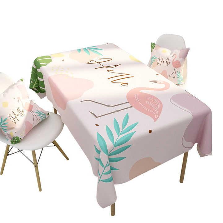 Floral bedrucktes Tischdecken- und Kissenbezug-Set