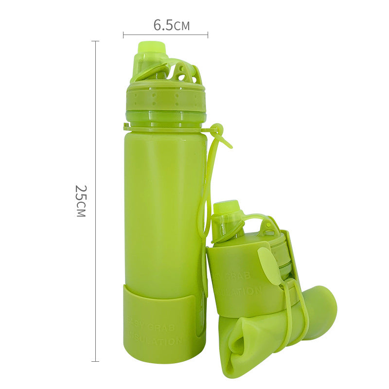 Damen zusammenfaltbare Silikon-Trinkflasche mit sicherem Verschluss Karnz