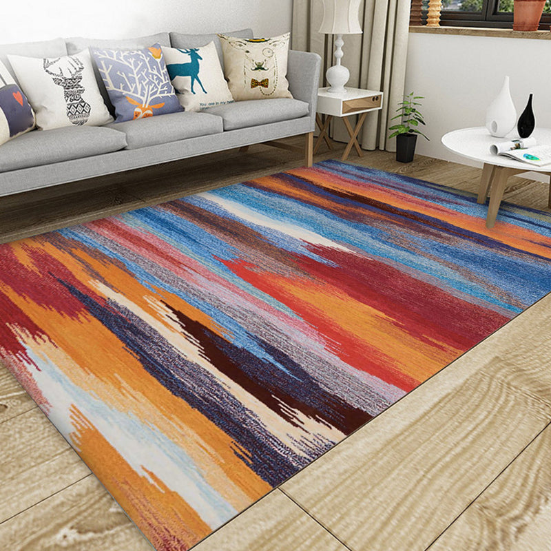 Industrieller Stil Wohnzimmer Teppich Bunt Expressionismus Teppich Synthetisch Rutschfest Tierfreundlich Maschinenwaschbarer Teppich