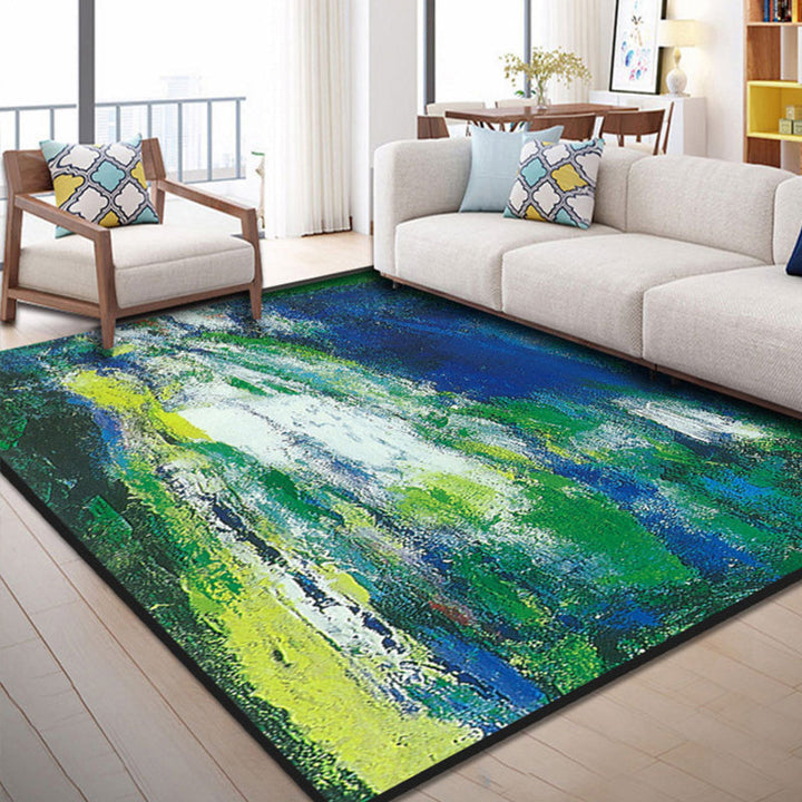 Industrieller Stil Wohnzimmer Teppich Bunt Expressionismus Teppich Synthetisch Rutschfest Tierfreundlich Maschinenwaschbarer Teppich