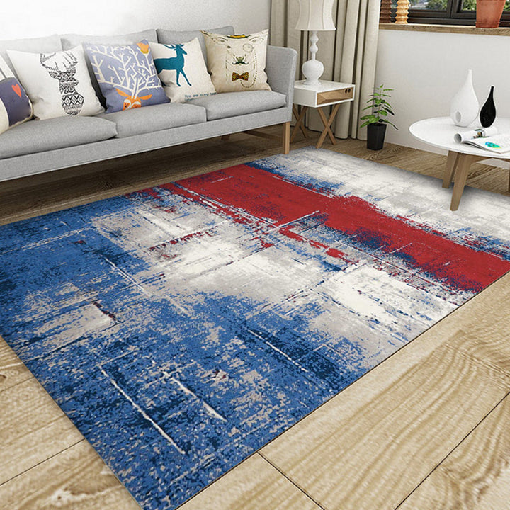 Industrieller Stil Wohnzimmer Teppich Bunt Expressionismus Teppich Synthetisch Rutschfest Tierfreundlich Maschinenwaschbarer Teppich