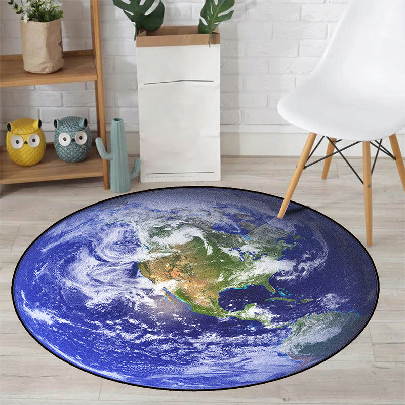 Realistischer Multicolor-Kosmos-Druckteppich Polyester Moderner Teppich Haustierfreundlich Rutschfest Maschinenwaschbar Teppich für das Kinderzimmer