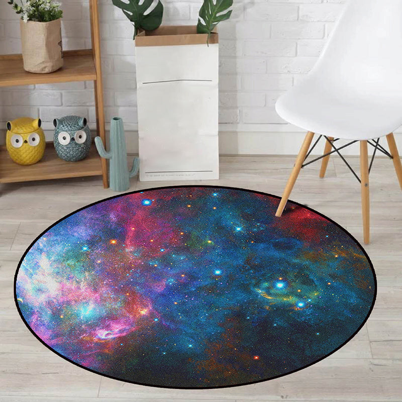 Realistischer Multicolor-Kosmos-Druckteppich Polyester Moderner Teppich Haustierfreundlich Rutschfest Maschinenwaschbar Teppich für das Kinderzimmer