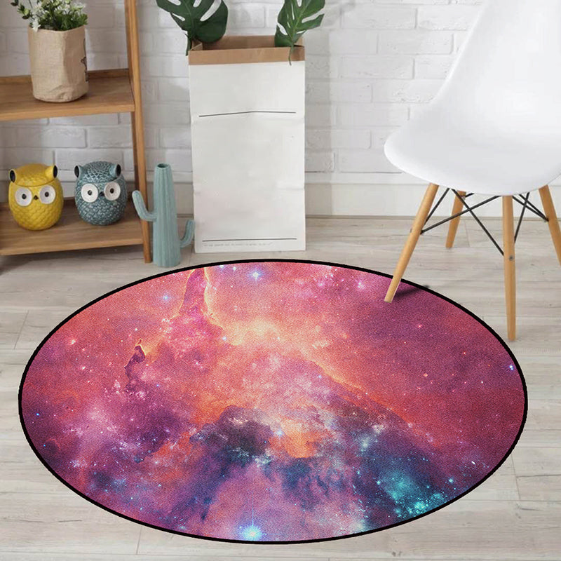 Realistischer Multicolor-Kosmos-Druckteppich Polyester Moderner Teppich Haustierfreundlich Rutschfest Maschinenwaschbar Teppich für das Kinderzimmer
