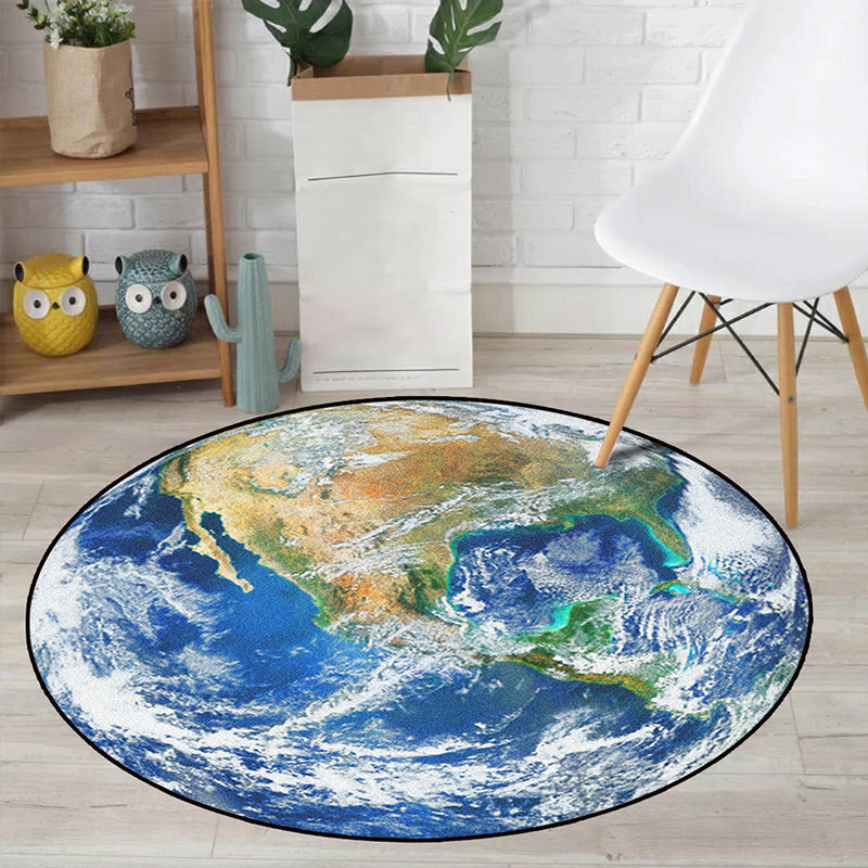 Realistischer Multicolor-Kosmos-Druckteppich Polyester Moderner Teppich Haustierfreundlich Rutschfest Maschinenwaschbar Teppich für das Kinderzimmer