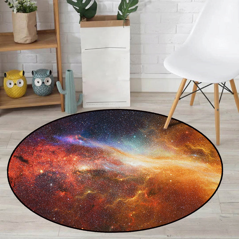 Realistischer Multicolor-Kosmos-Druckteppich Polyester Moderner Teppich Haustierfreundlich Rutschfest Maschinenwaschbar Teppich für das Kinderzimmer