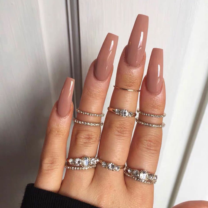 Lange Sarg Press-On Nagelspitzen