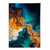 Abstrakte Fluid-Art-Drucke in Blau und Orange Nr. 5
