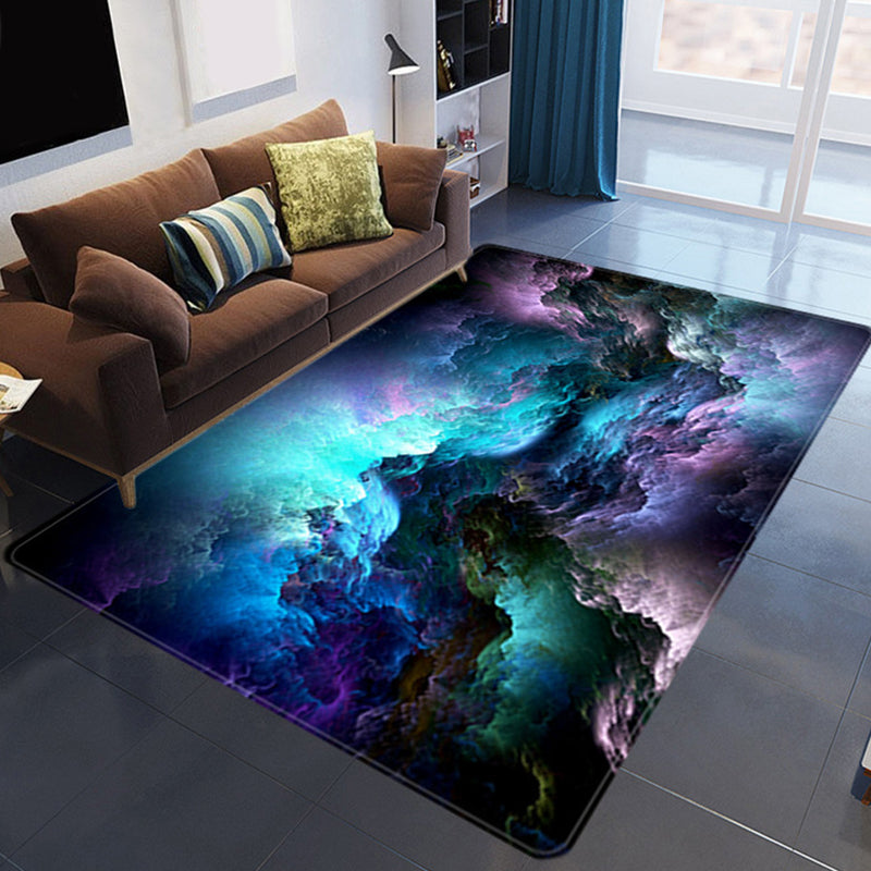 Großartiger 3D Abendwolken Teppich Mehrfarbig Moderner Teppich Synthetisch Waschbar Fleckenresistent Rutschfester Rücken Teppich für das Wohnzimmer