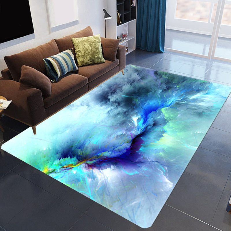 Großartiger 3D Abendwolken Teppich Mehrfarbig Moderner Teppich Synthetisch Waschbar Fleckenresistent Rutschfester Rücken Teppich für das Wohnzimmer