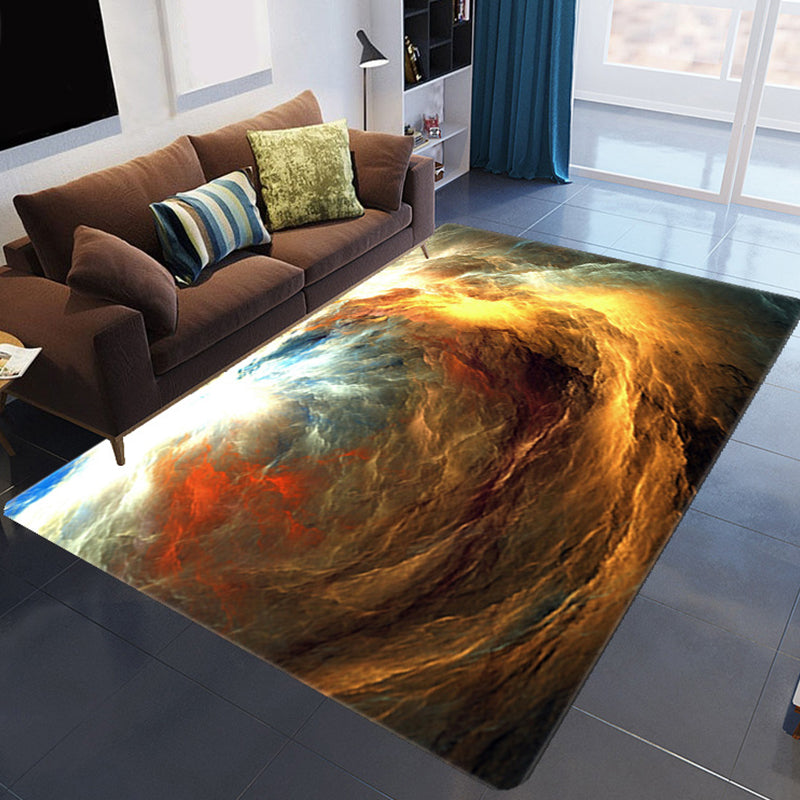 Großartiger 3D Abendwolken Teppich Mehrfarbig Moderner Teppich Synthetisch Waschbar Fleckenresistent Rutschfester Rücken Teppich für das Wohnzimmer