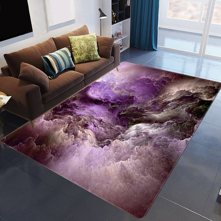 Großartiger 3D Abendwolken Teppich Mehrfarbig Moderner Teppich Synthetisch Waschbar Fleckenresistent Rutschfester Rücken Teppich für das Wohnzimmer