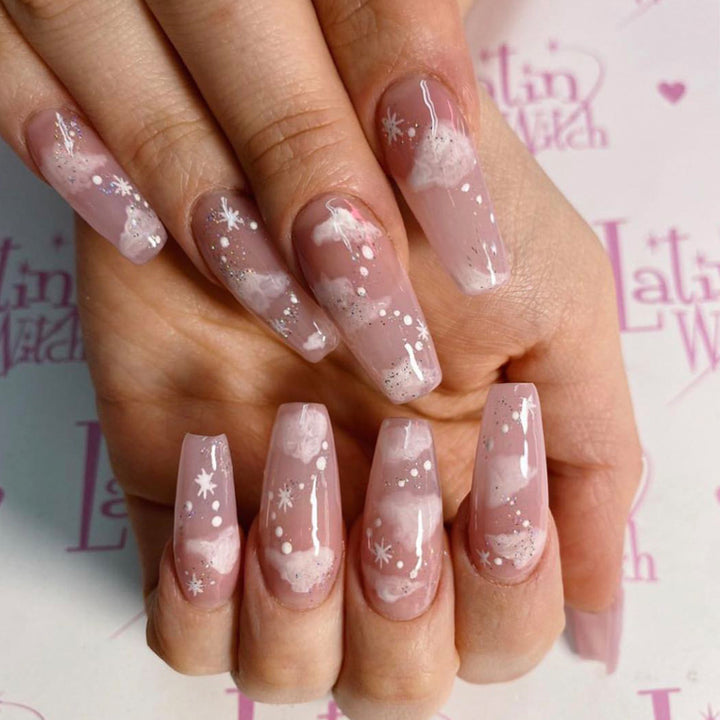 Künstliche Nagelkunst mit Snowflake-Design Karnz