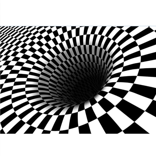 Modern Brain Deception 3D Teppich Schwarz Synthetischer Bereich Teppich Maschinenwaschbar Fleckenresistent Rutschfester Teppich für das Wohnzimmer
