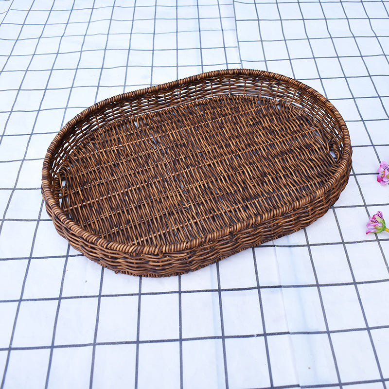 Handgefertigter ovaler Wicker Servierkorb Karnz