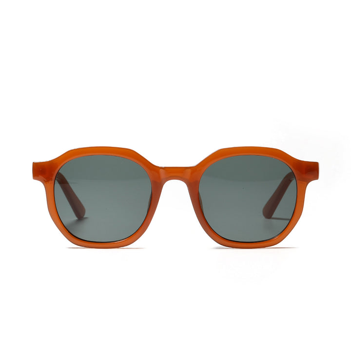 Damen stylische Sonnenbrille mit klarem Rahmen und polarisierten Gläsern Karnz