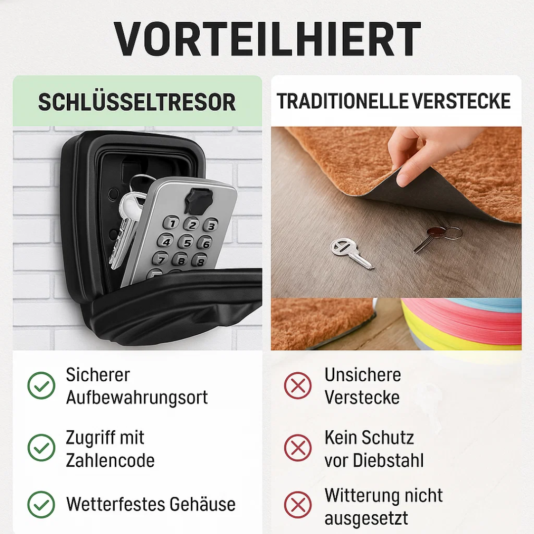 KeyGuard Outdoor Safe – Wetterfester Wandmontierter Schlüsselbox | Karnz