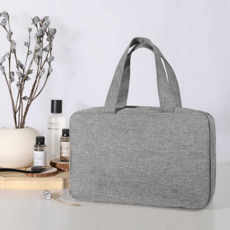 Karnz | Travelique Reise-Kosmetik-Organizer | Kompakt & Wasserabweisend | Mit 4 Fächern & 360° Haken | Für Damen & Herren