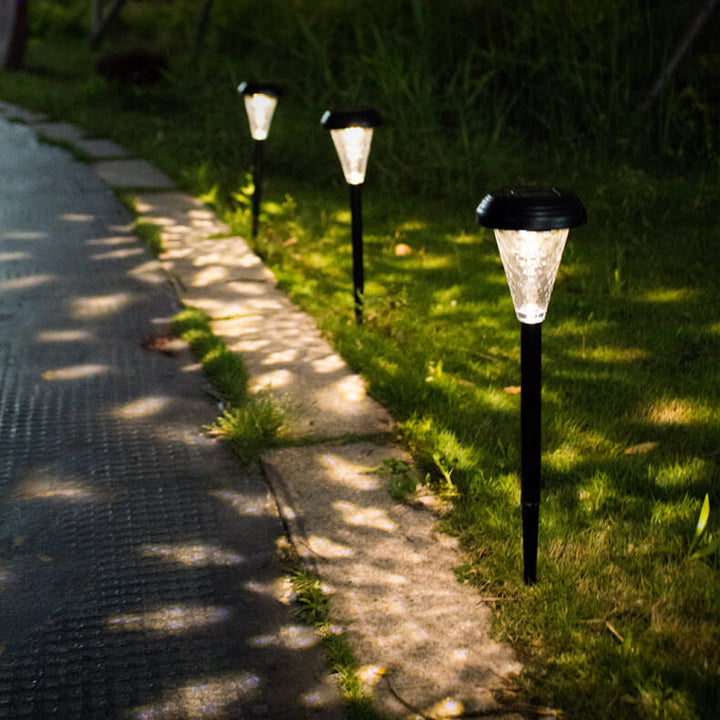 Moderne Solar Glas Kegel LED Außen Garten Bodeneinbau Landschaftslicht | Karnz
