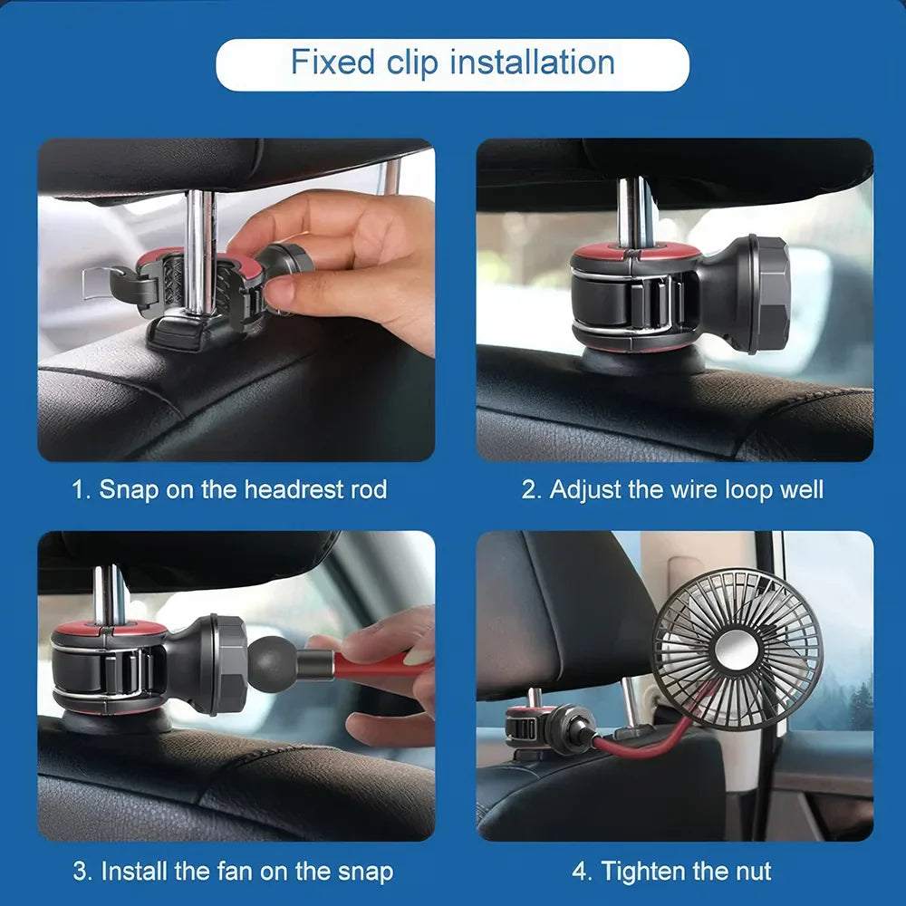 Multidirektionaler Auto Rücksitz Ventilator | Karnz