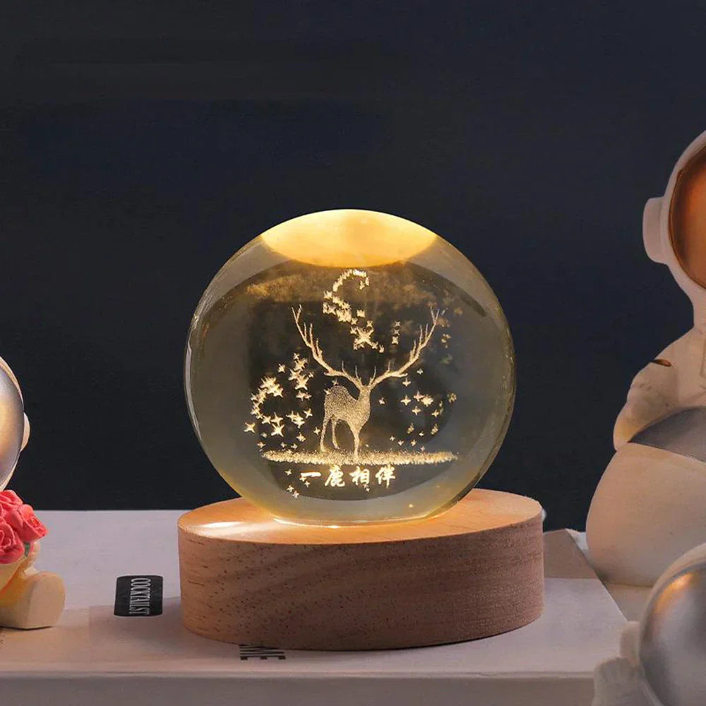 Karnz | LED-Nachtlicht mit 3D-Kristallkugel