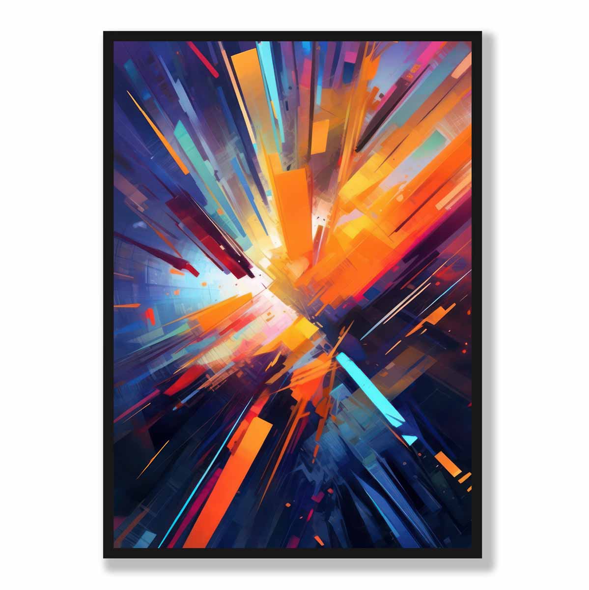 Kunstdruck „Bunte abstrakte Formen“ in Blau, Orange und Rot Nr. 1