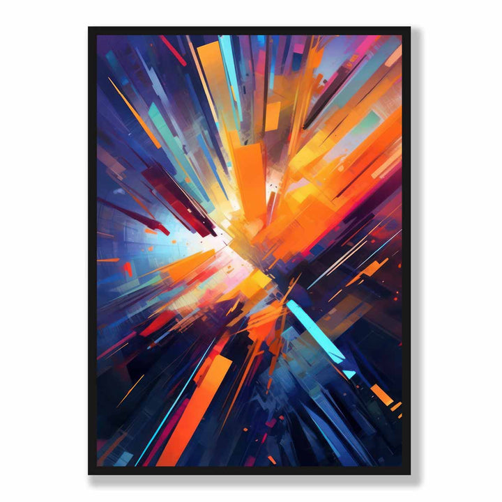 Kunstdruck „Bunte abstrakte Formen“ in Blau, Orange und Rot Nr. 1