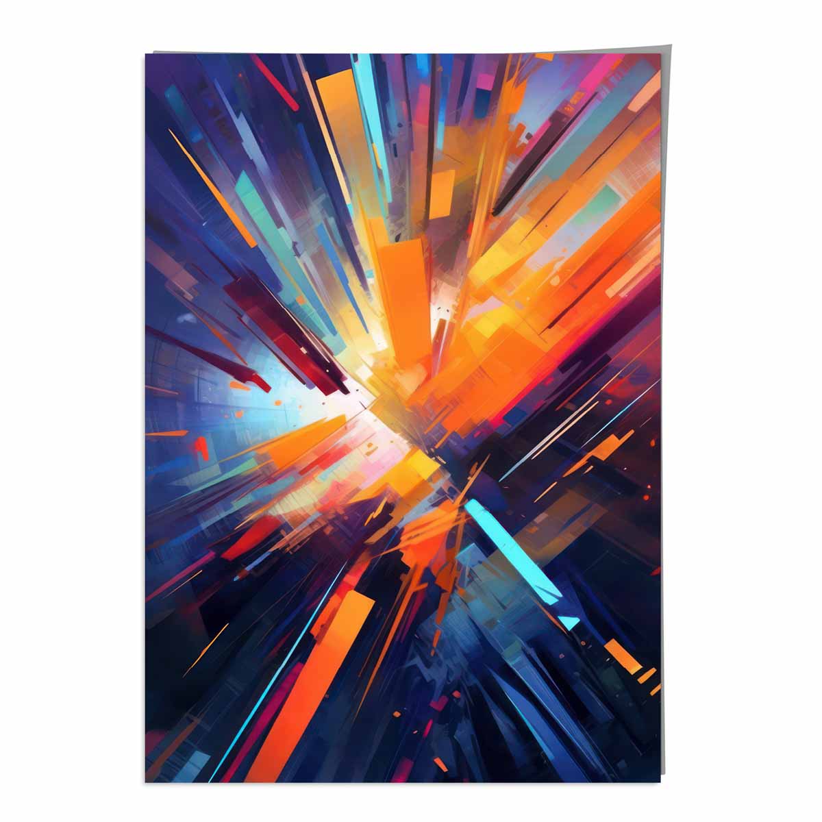 Kunstdruck „Bunte abstrakte Formen“ in Blau, Orange und Rot Nr. 1