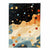 Abstrakter Fluid-Art-Druck Blau, Orange und Rot Nr. 4