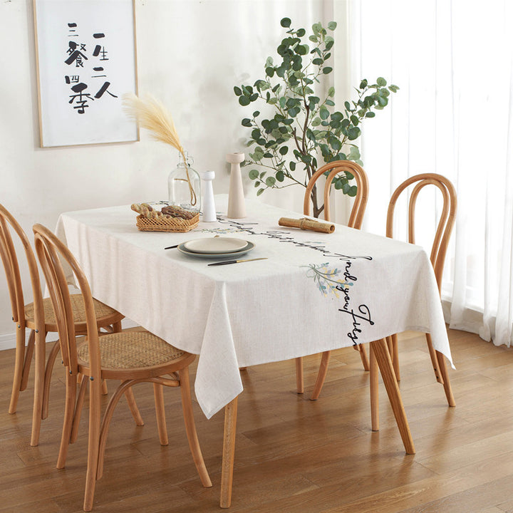 Bestickte Schrift Tischdecke