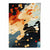 Abstrakter Flüssigkunstdruck Blau, Orange und Rot Nr. 5