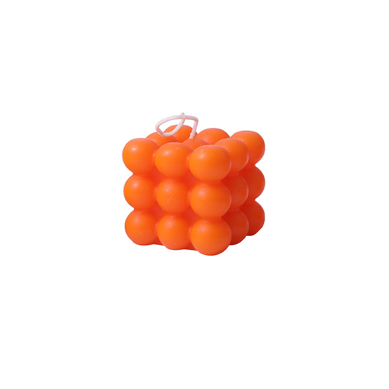 Geometrische Bubble-Cube Skulpturale Tisch-Wachskerze