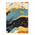 Abstraktes Gemälde, Fluid-Art-Druck, Blau, Orange und Beige Nr. 5