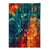 Abstrakter Kunstdruck geometrischer Formen, Blau, Orange und Rot Nr. 1