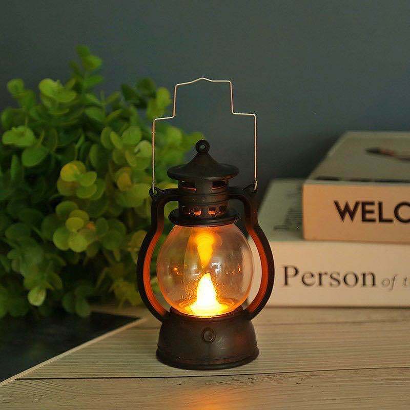Vintage-Style LED Flameless Glaslaterne Kerzenlichter mit flackernder Flamme und tragbarem Griff Karnz