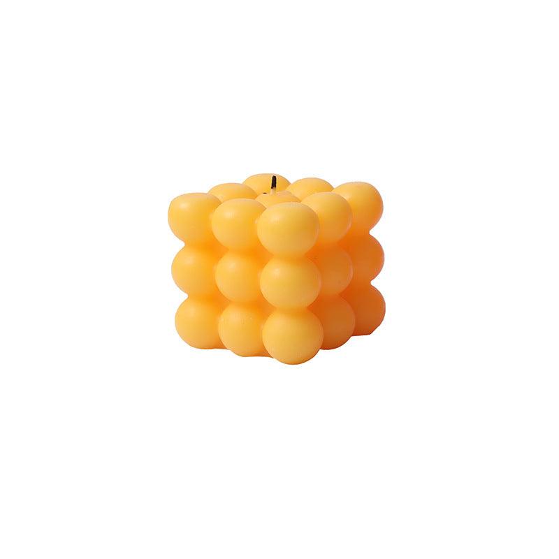 Geometrische Bubble-Cube Skulpturale Tisch-Wachskerze