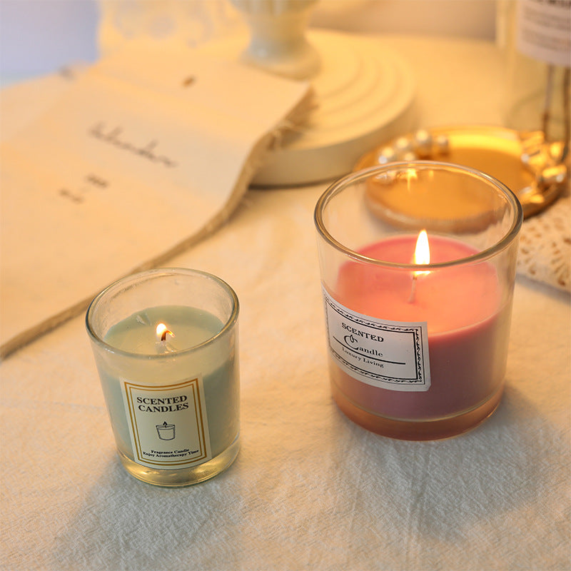 Duftende Glasbehälter Aromatherapiekerze mit frosted Halter und Baumwolldocht