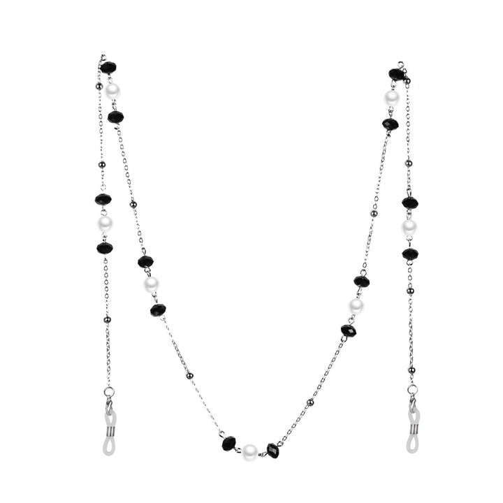 Elegante Perlen- und schwarze Schmuckbead-Brillen-Halskette Karnz