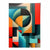 Abstrakter Kunstdruck mit farbenfrohen Formen, Blau, Rot, Orange Nr. 1