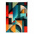 Abstrakter Kunstdruck mit farbenfrohen Formen, Blau, Rot, Orange Nr. 2